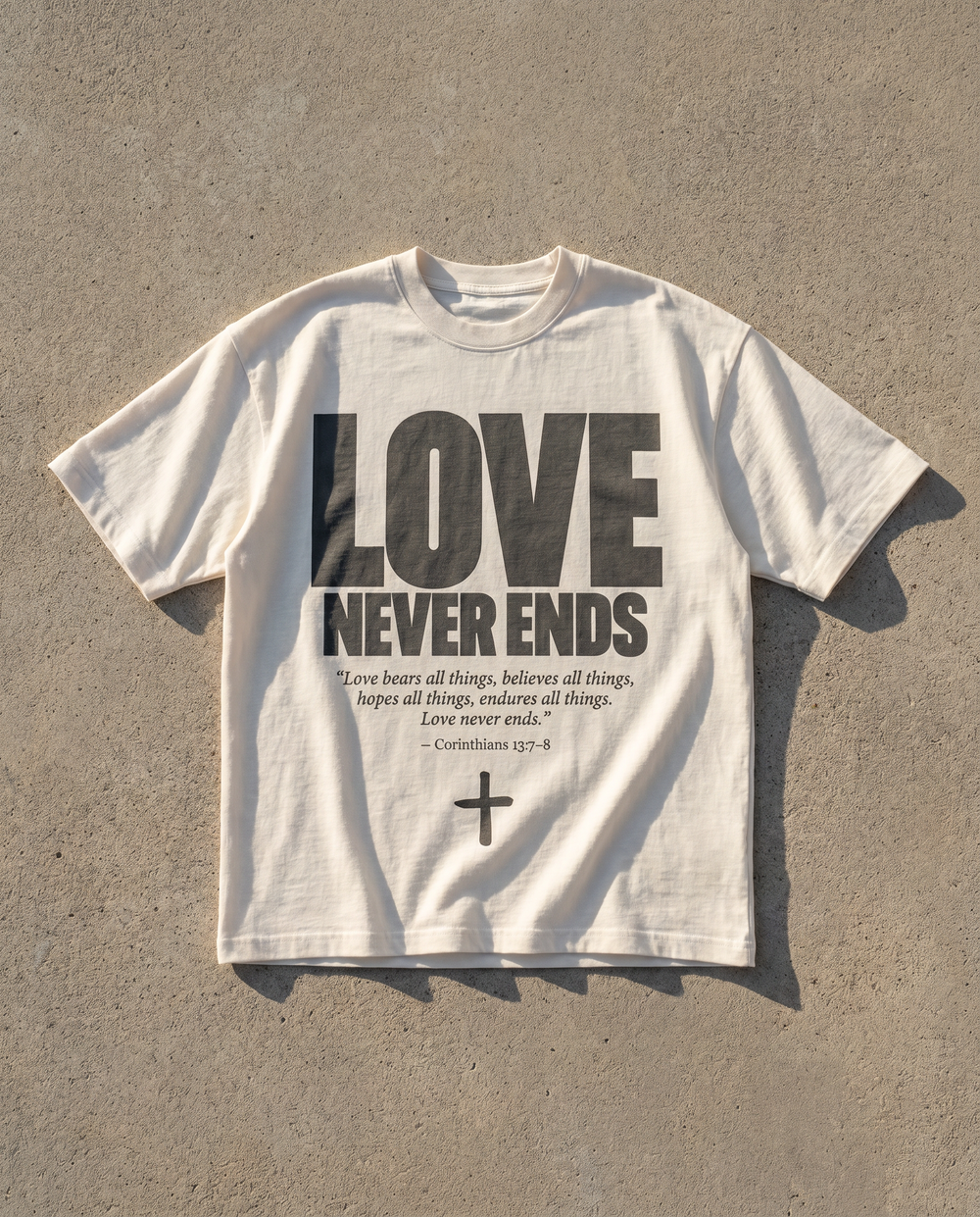 LOVE NEVER ENDS · MONOCHROME