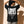 Love Never Ends tee, black, back print edition, woman, back print hands in hair