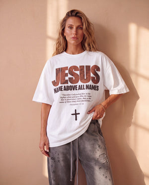 JESUS · NAME ABOVE ALL NAMES · WHITE