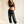 Heavyweight Sweatpants · Black & Off White, smoky black, front print, woman, standing front