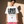 Love Never Ends tee, white, front print, woman, standing thigh up