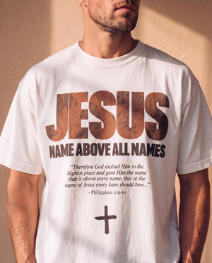 JESUS · NAME ABOVE ALL NAMES · WHITE