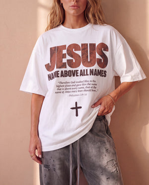 JESUS · NAME ABOVE ALL NAMES · WHITE