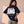 Daughter of the King tee, black, back print edition, woman, back print look over thigh up
