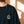 Light Over Darkness tee, black, back print edition, woman, front crown chest close up