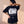 Daughter of the King tee, black, back print edition, woman, back print hand on neck