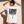 Love Never Ends tee, white, back print edition, woman, back print hands in hair