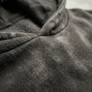 BLACK FADED HOODIE · IN THE BEGINNING GOD