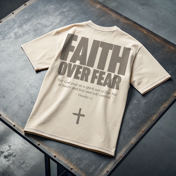 FAITH OVER FEAR • SUPER HEAVYWEIGHT • OVERSIZED • T-SHIRT • UNISEX