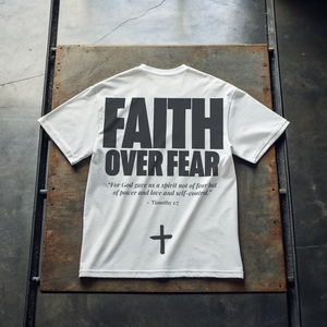 FAITH OVER FEAR • SUPER HEAVYWEIGHT • OVERSIZED • T-SHIRT • UNISEX