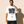 Faith Over Fear tee, white, front print, man, hand on collar thigh up