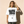 Faith Over Fear tee, white, front print, woman, hand in hair thigh up