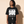 In The Beginning God tee, black, front print, woman, standing thigh up