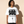 In The Beginning God tee, white, front print, woman, standing thigh up
