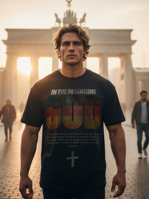 In The Beginning... Germany in Black – Christian T-Shirt by The Word