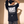 Light of the World tee, black, back print edition, woman, back print hands in hair