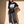 Light of the World tee, black, front print, woman, rope drawcord full body