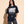 Light of the World tee, black, front print, woman, standing thigh up