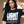 Light of the World tee, black, front print, woman, portrait
