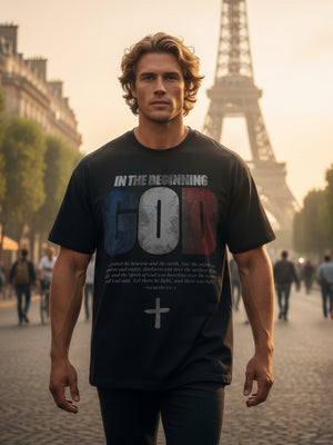 In The Beginning... France in Black – Christian T-Shirt by The Word
