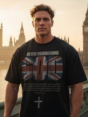 In The Beginning... England in Black – Christian T-Shirt by The Word