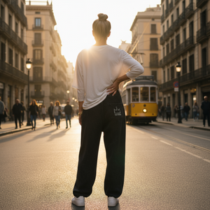 SUPER HEAVYWEIGHT SWEATPANTS - BLACK & OFF WHITE
