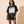 In The Beginning God MONOCHROME tee, black, front print, woman, standing full body
