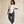 In The Beginning God MONOCHROME tee, white, back print edition, woman, front crown