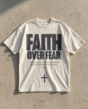 Faith Over Fear Basic White - Christian T-Shirt by The Word