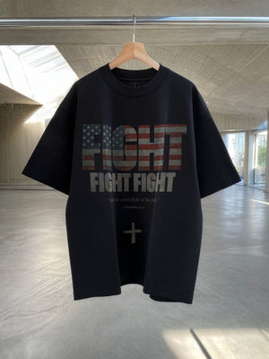 Fight Fight Fight - Patriot Edition in Black – Christian T-Shirt by The Word
