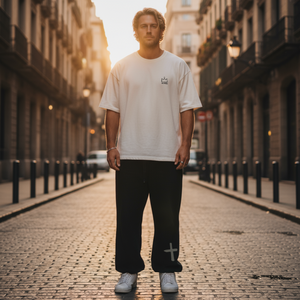 SUPER HEAVYWEIGHT SWEATPANTS - BLACK & OFF WHITE