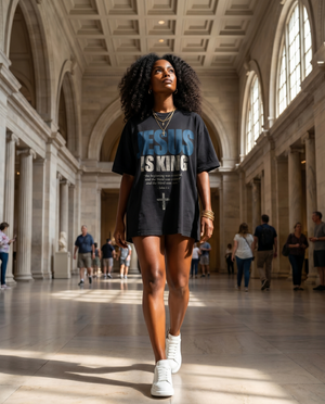 Jesus Is King – Woman wearing The Word t-shirt