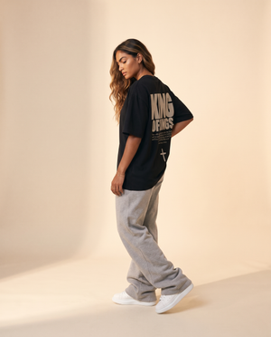 King of Kings MONOCHROME tee, black, back print edition, woman, side back print