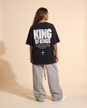 King of Kings MONOCHROME tee, black, back print edition, woman, back print