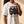 In The Beginning God MONOCHROME tee, white, front print, woman, chest close up