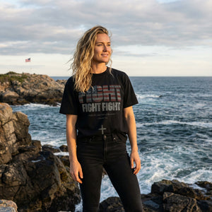 Fight Fight Fight - Patriot Edition in Black – Christian T-Shirt by The Word