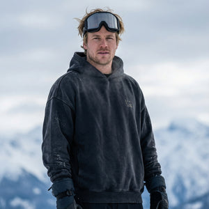 BLACK FADED HOODIE · IN THE BEGINNING GOD