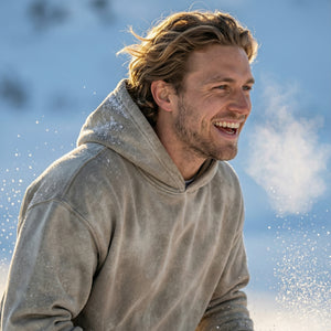 KHAKI SUNFADED  HOODIE · IN THE BEGINNING GOD