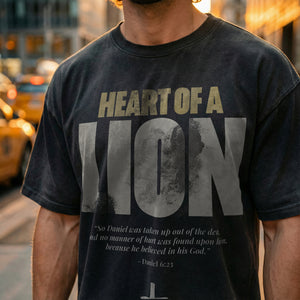 Heart Of A Lion in Black – Christian T-Shirt by The Word