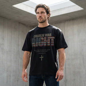 Charlie Was Right - Patriot Edition in Black – Christian T-Shirt by The Word