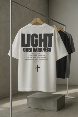 LIGHT OVER DARKNESS • SUPER HEAVYWEIGHT • OVERSIZED • T-SHIRT • UNISEX