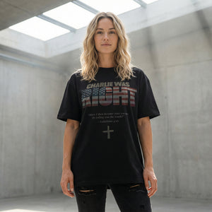 Charlie Was Right - Patriot Edition in Black – Christian T-Shirt by The Word