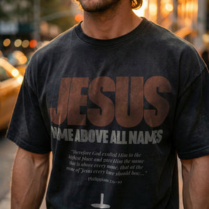 Jesus - Name Above All Names in Black – Christian T-Shirt by The Word