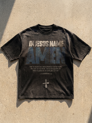 In Jesus Name Amen - Christian T-Shirt by The Word