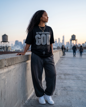 In the Beginning God Black - Lifestyle - Christian T-Shirt by The Word