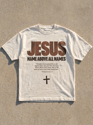 Jesus Name Above All Names White Tee - Christian T-Shirt by The Word
