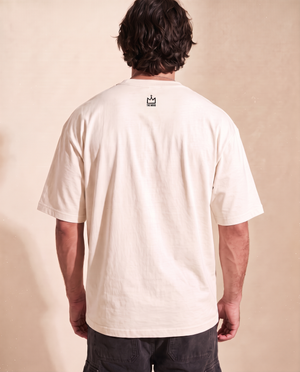 King of Kings MONOCHROME tee, white, back print, man, crown square