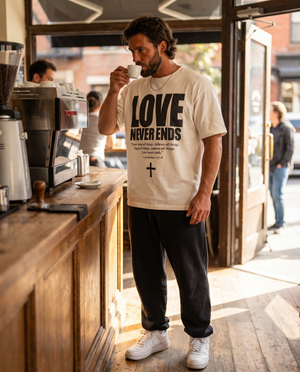 Love Never Ends White - Lifestyle - Christian T-Shirt by The Word