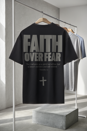FAITH OVER FEAR • SUPER HEAVYWEIGHT • OVERSIZED • T-SHIRT • UNISEX