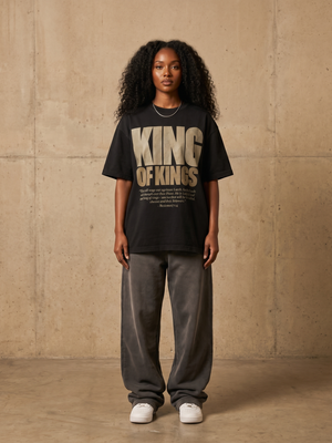 King of Kings – Woman wearing The Word t-shirt